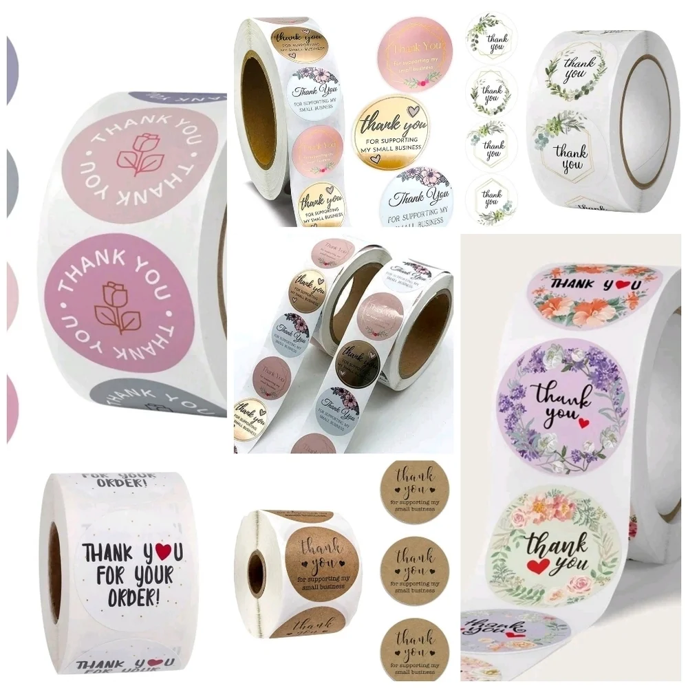 🔹️1,000 1 inch  mystery thank you stickers (2 rolls 500 each)